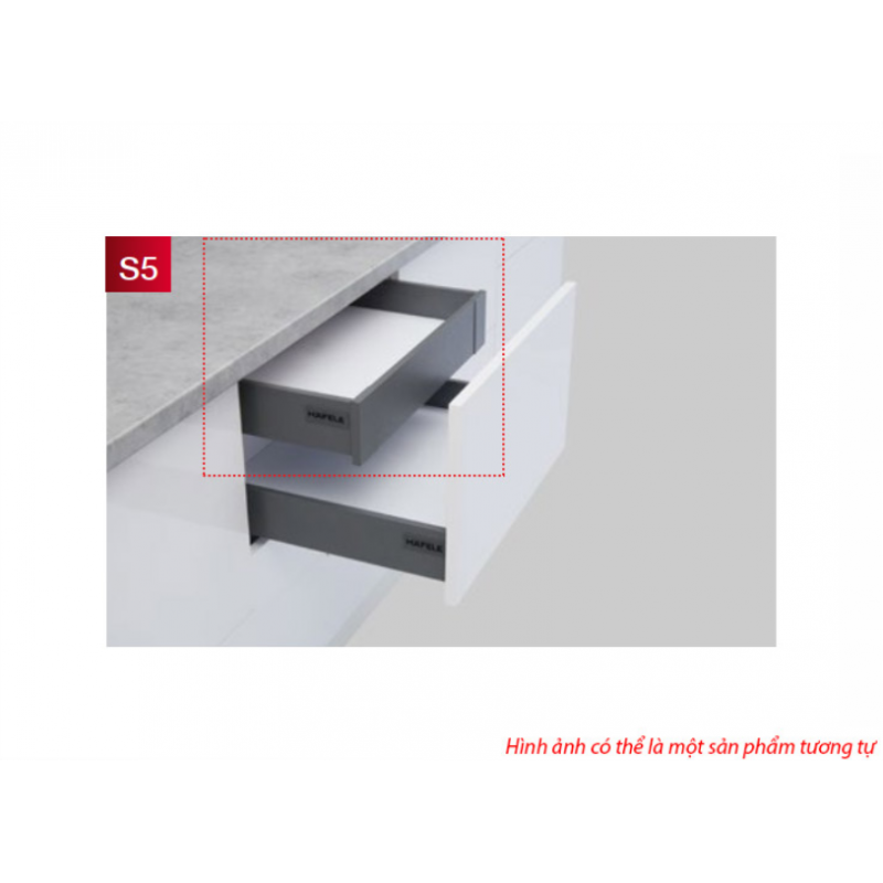 Ray hộp Hafele S5 chức năng giảm chấn Màu Xám 552.55.307