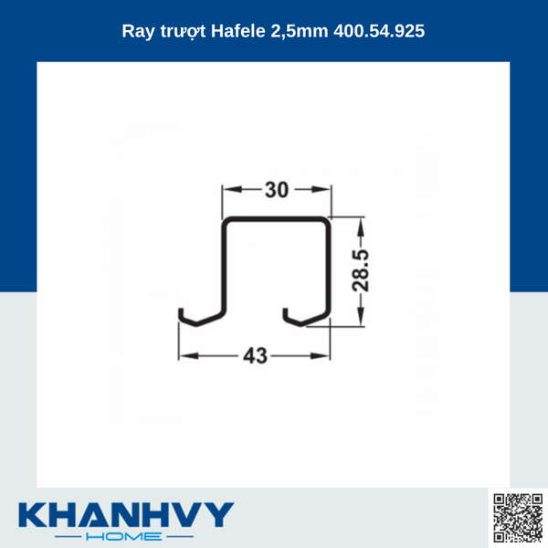 Ray trượt Hafele 2,5mm 400.54.925