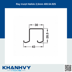Ray trượt Hafele 2,5mm 400.54.925