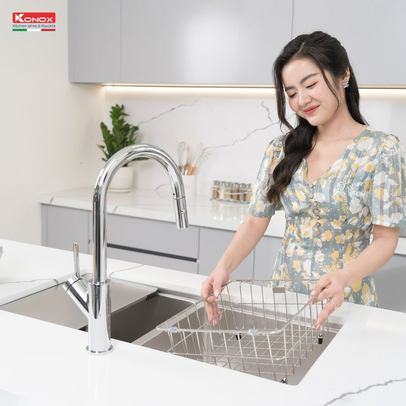 Chậu rửa bát Konox Undermount Sink KN8646DU Dekor Full