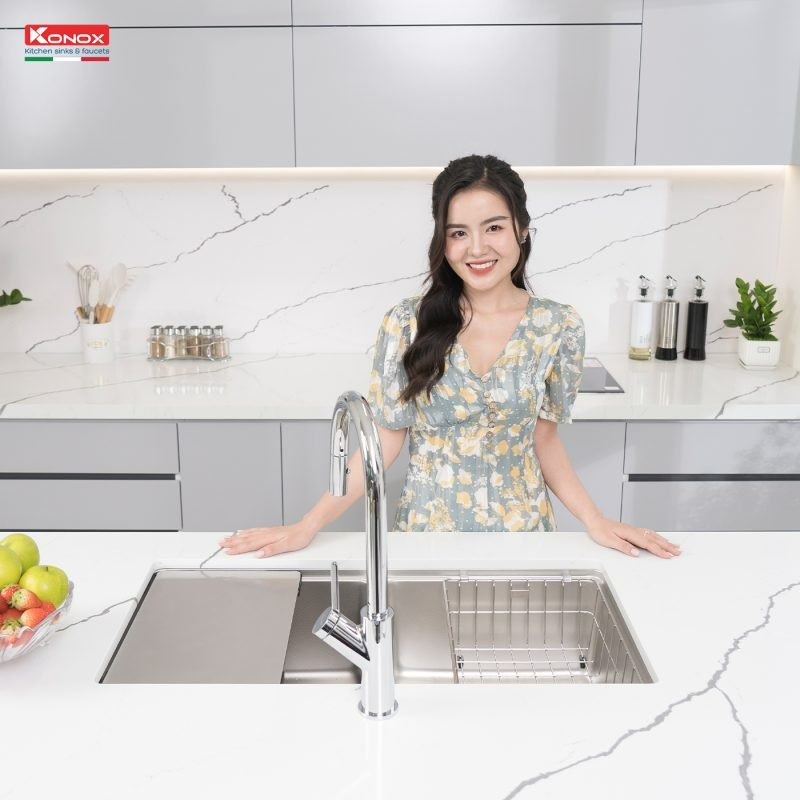 Chậu rửa bát Konox Undermount Sink KN8646DU Dekor Full