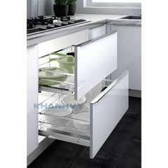 Rổ chén dĩa diamond giảm chấn bắt mặt hộc inox 304 Higold 303504