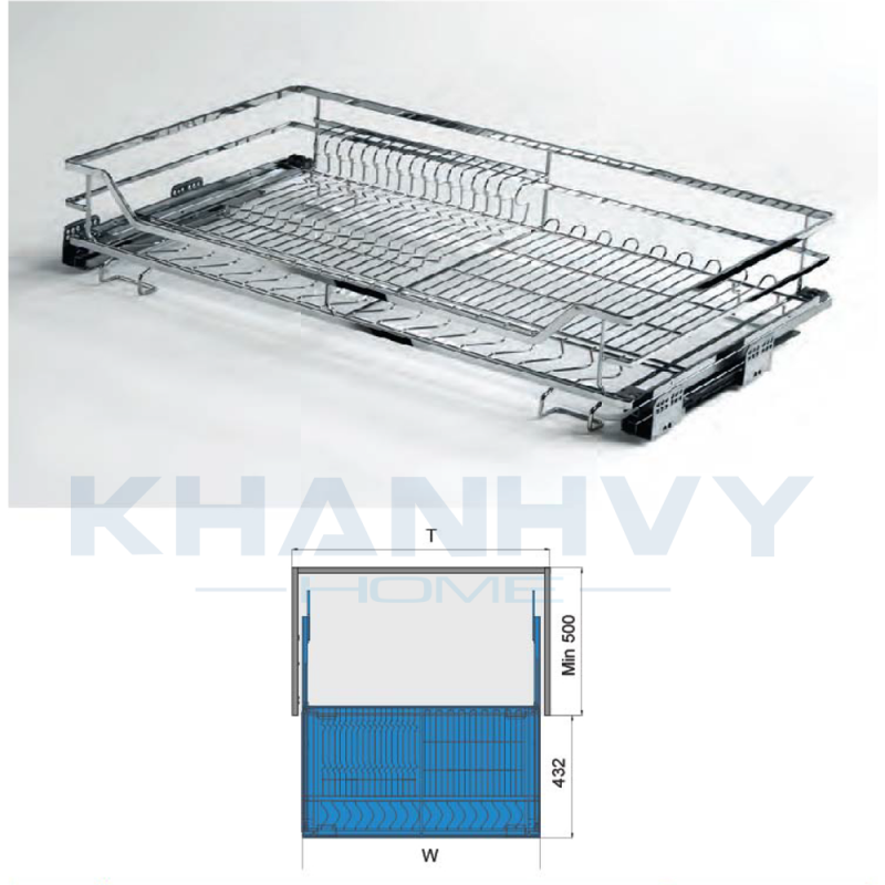 Rổ chén dĩa diamond giảm chấn inox 304 Higold 301505