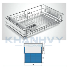 Rổ chén, dĩa, ly Martin ray giảm chấn inox 304 Higold 301404