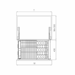 Rổ chén, dĩa, ray giảm chấn bắt mặt hộc inox 304 Higold 303321