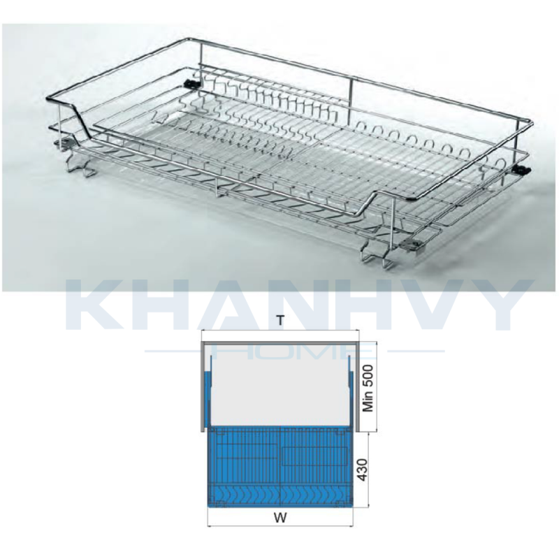 Rổ chén dĩa ray giảm chấn Higold 301601