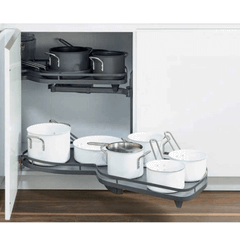 Rổ góc lá mở phải Hafele 541.29.480 (màu đen Anthracite)