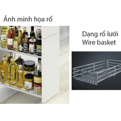 Rổ kéo 2 tầng dạng lưới 300mm Hafele 545.53.004 mở phải