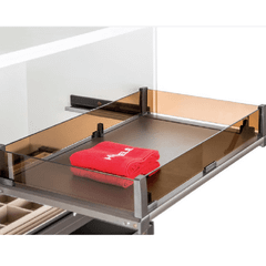 Rổ kéo bằng kính Hafele 800mm màu trắng 807.95.873