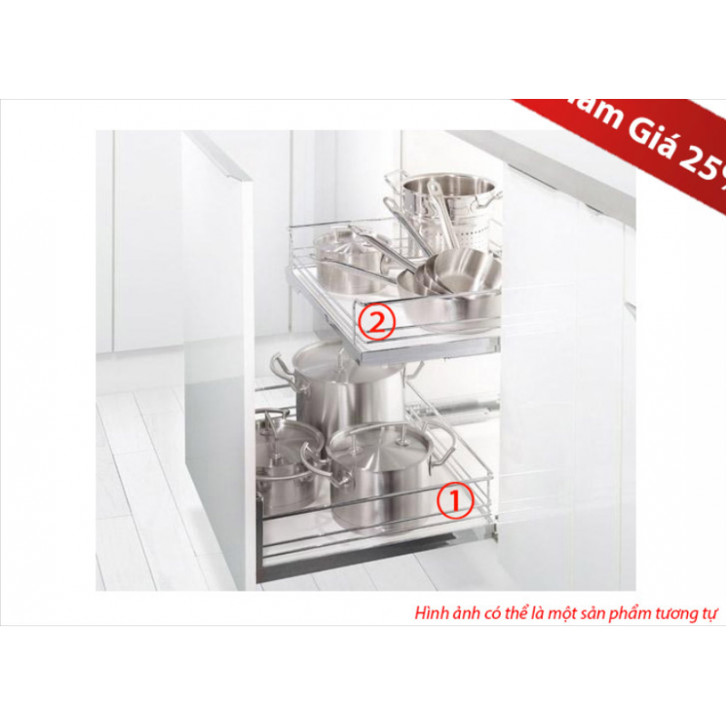 Rổ kéo để xoong nồi gắn cánh tủ 600mm Hafele 540.24.507
