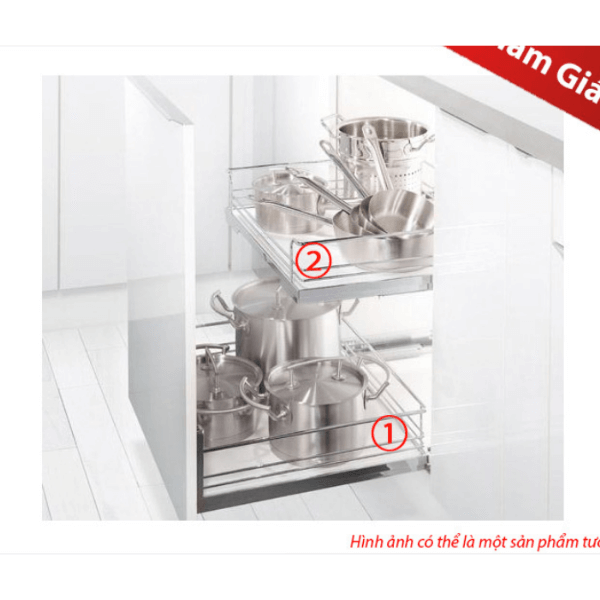 Rổ kéo để xoong nồi gắn cánh tủ 600mm Hafele 540.24.507