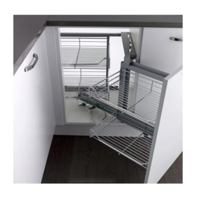 Rổ kéo góc 2 tầng Häfele dạng rổ lưới mở phải 546.17.304