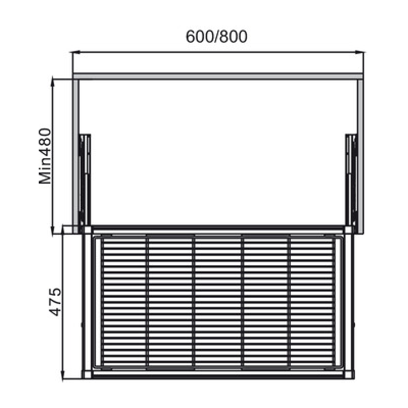 Rổ kéo lưới bằng kim loại Hafele 600mm màu nâu 807.95.141