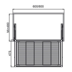 Rổ kéo lưới bằng kim loại Hafele 600mm màu nâu 807.95.141