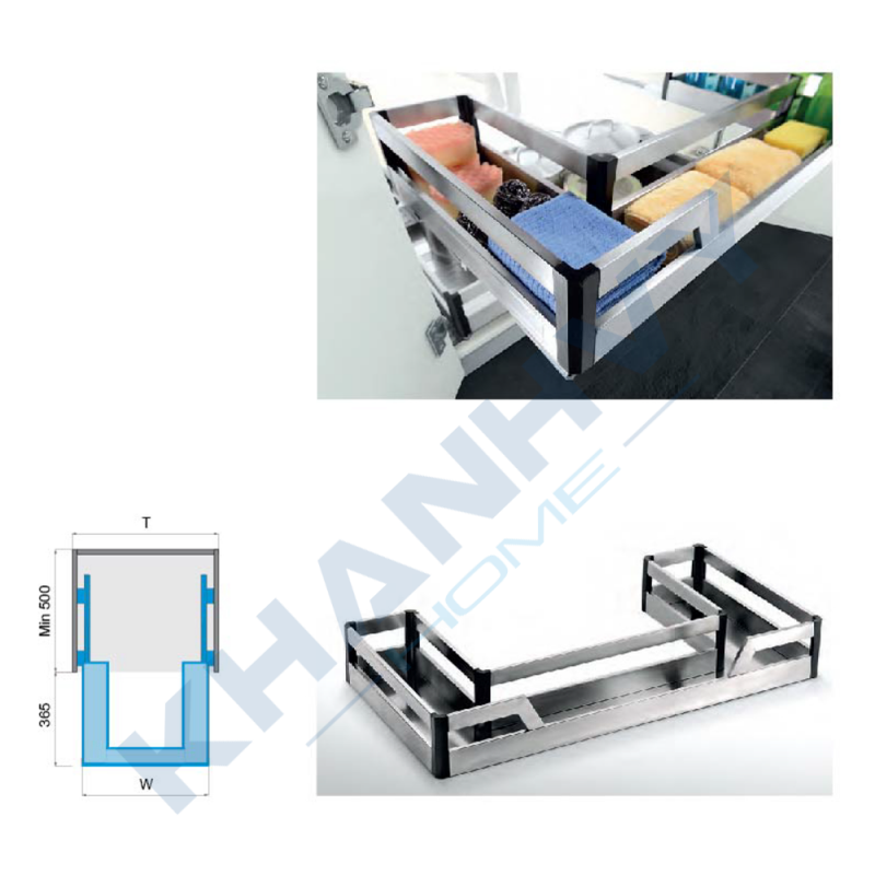 Rổ xoong nồi dưới bồn rửa inox 304 giảm chấn Higold 303224