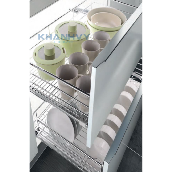 Rổ xoong nồi ray giảm chấn bắt mặt hộc inox 304 Higold 303111