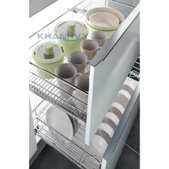 Rổ xoong nồi ray giảm chấn bắt mặt hộc inox 304 Higold 303111