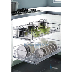 Rổ xoong nồi ray giảm chấn có khay Higold 301122