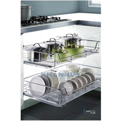Rổ xoong nồi ray giảm chấn có khay Higold 301123