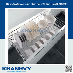 Rổ chén dĩa ray giảm chấn bắt mặt hộc Higold 303602