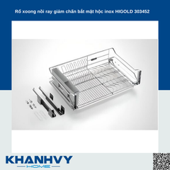 Rổ xoong nồi ray giảm chấn bắt mặt hộc inox HIGOLD 303452
