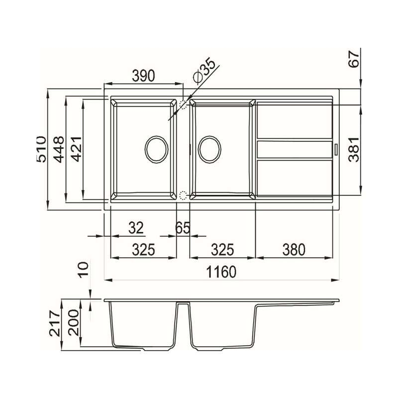 Chậu rửa chén Malloca BIANCO K-50062