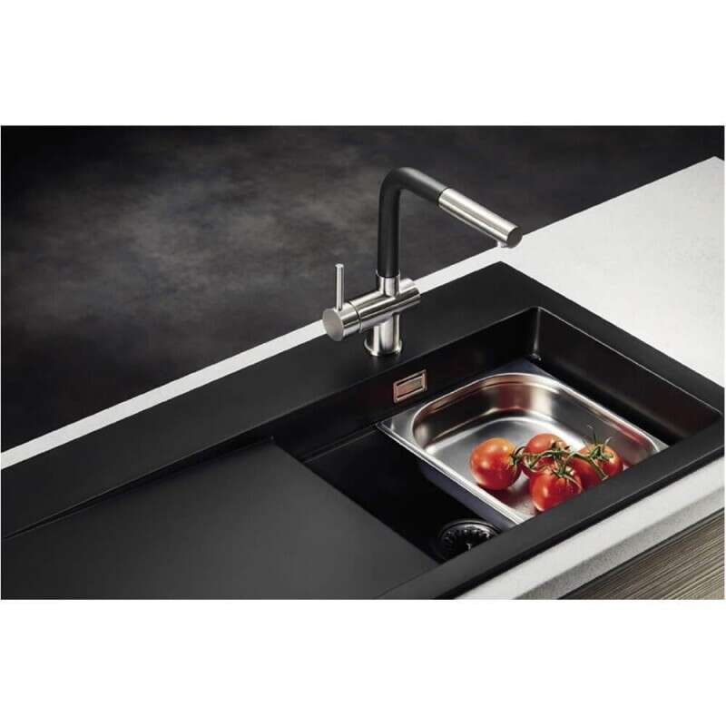 Vòi rửa chén Pyramis 090917601 Capriccio Stainless Steel Pearl Black