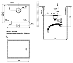 Chậu rửa chén Hafele R10 HS25-SSN1S-540 567.24.480 màu titan