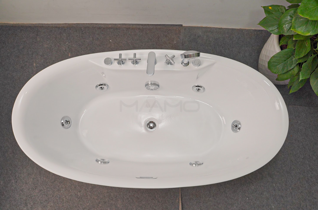 Bồn tắm Maamo MA-2456 SV Ovan trứng thành mỏng gắn sen vòi