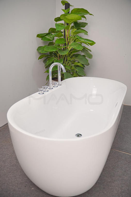 Bồn tắm Maamo MA-2424SV ovan thành mỏng gắn sen vòi