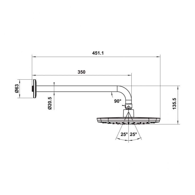 Sen đầu gắn tường New Mysterious 219S Hafele 485.60.700