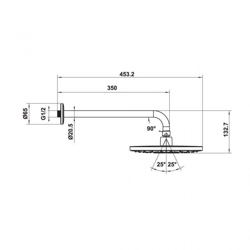 Sen đầu gắn tường New Mysterious 227R Hafele 485.60.702