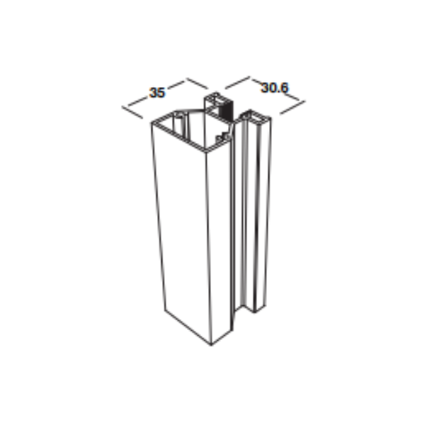 SIDE FRAME PROFILE SIL.POL 3M Hafele 403.75.332