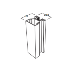 SIDE FRAME PROFILE SIL.POL 3M Hafele 403.75.332