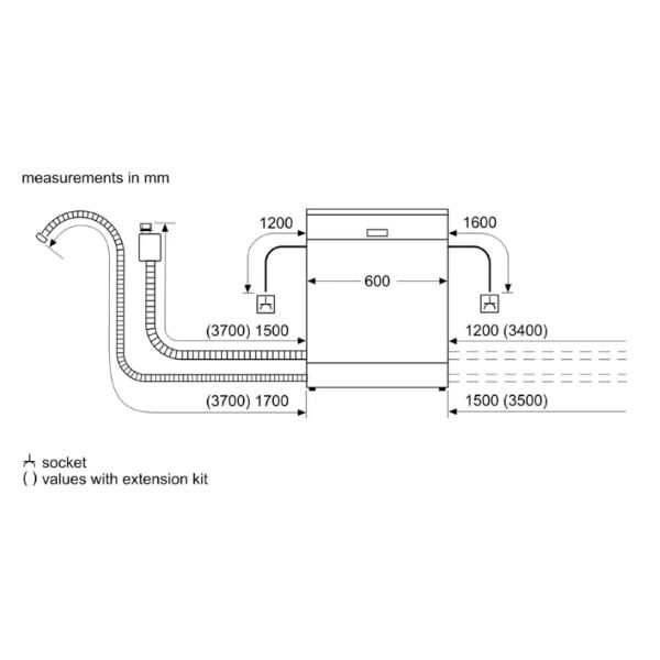 Máy rửa chén độc lập Bosch SMS4IVI01P Series 4 12 bộ Home connect