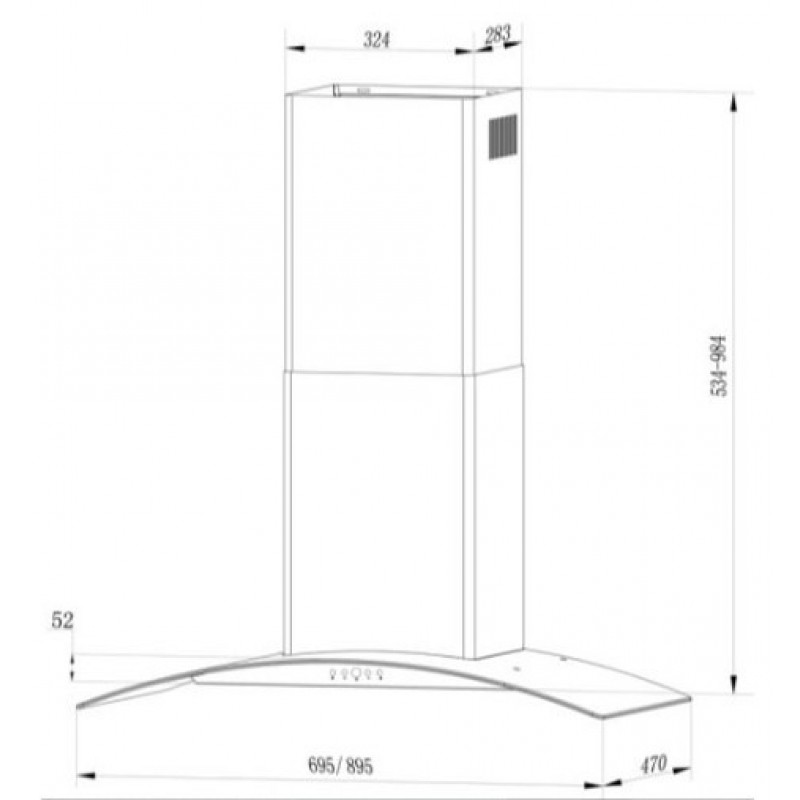 Máy hút mùi kính cong Kaff KF-GB107PB