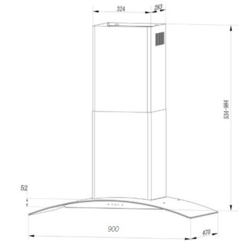 Máy hút mùi kính cong Kaff KF-GB109PB