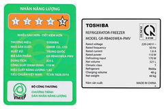 Tủ lạnh Toshiba GR-RB405WEA-PMV(06)-MG Inverter 321 lít