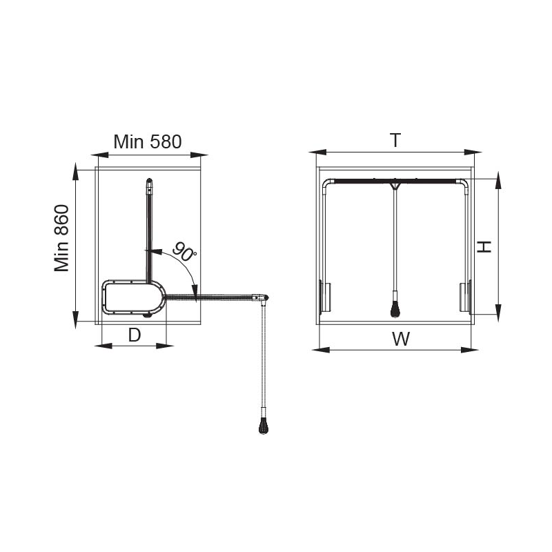 Tay kéo trợ lực treo áo giảm sốc Higold 703156