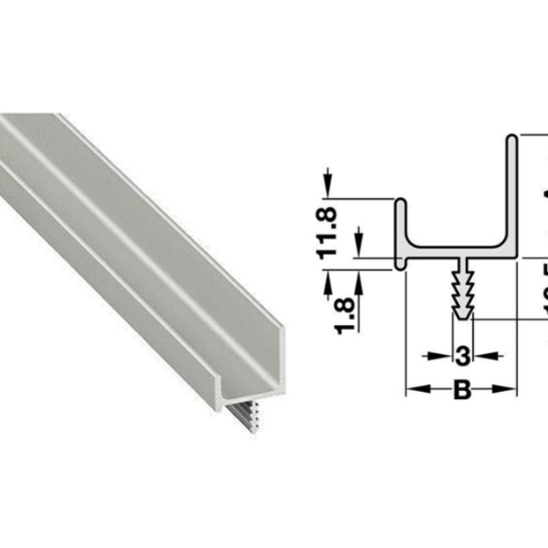 Tay nắm dạng thanh nhôm 30 x 19.5mm Hafele 126.22.909