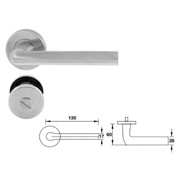Tay nắm gạt Hafele cho phòng vệ sinh 903.99.968