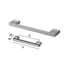 Tay nắm tủ Hafele, màu bạc 128x148mm 100.90.932