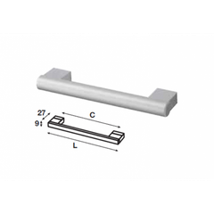 Tay nắm tủ Hafele, màu bạc 128x167mm 107.55.932