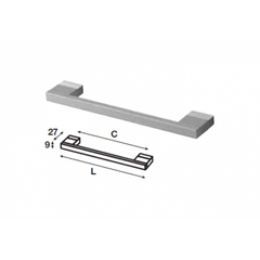 Tay nắm tủ Hafele, màu bạc 224 x 244mm 100.90.935
