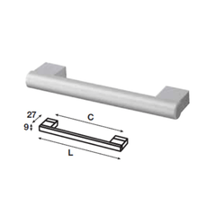 Tay nắm tủ Hafele, màu bạc 224x263mm 107.55.935