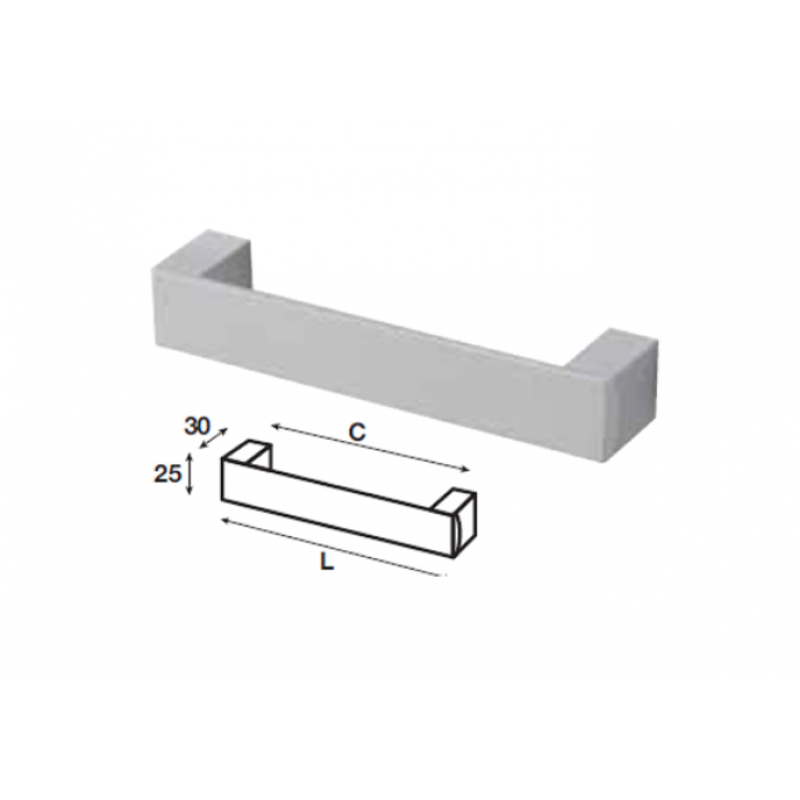 Tay nắm tủ Hafele, màu bạc 320x335mm 110.73.938