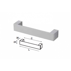 Tay nắm tủ Hafele, màu bạc 320x335mm 110.73.938