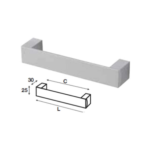 Tay nắm tủ Hafele, màu bạc 320x335mm 110.73.938