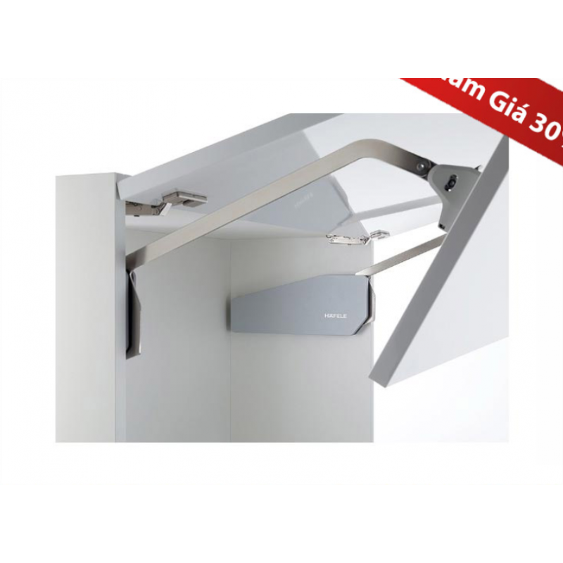 Tay nâng 2 cánh Häfele cao 710-790mm 14.4kg màu trắng 493.05.897