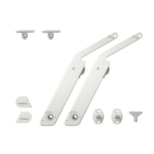 Tay nâng Hafele Free Flap Trắng, 2 tay nâng 372.39.720